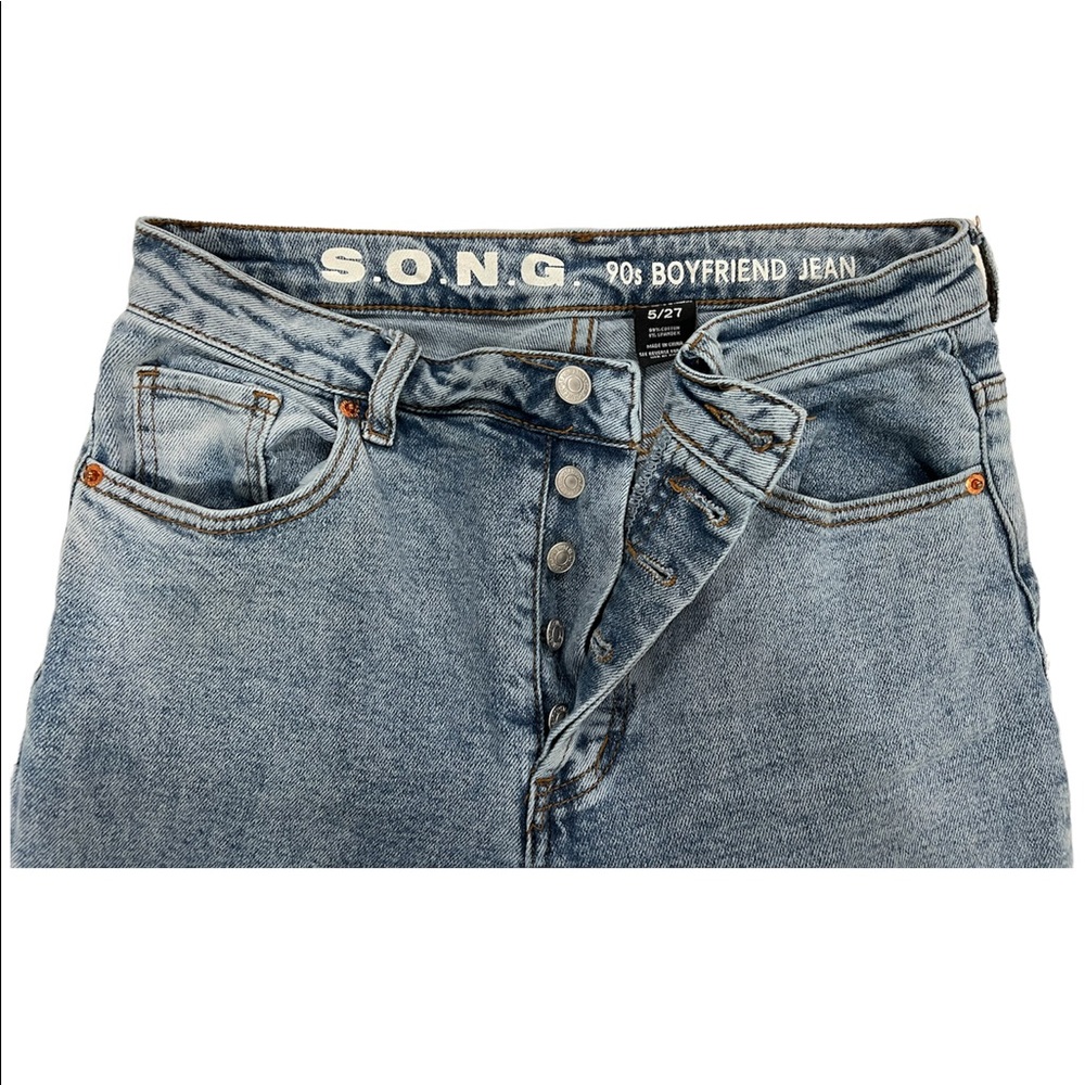 Size 5 side slit straight jeans
